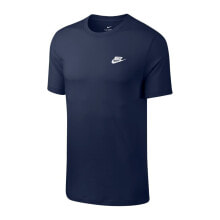 Мужские спортивные футболки Мужская футболка спортивная  синяя однотонная для бега Nike M Nsw Club Tee