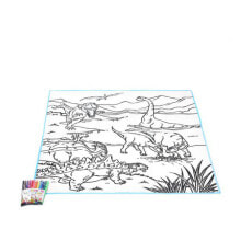 Развивающие коврики для малышей детский развивающий коврик-раскраска "Фантастические цветные динозавры" и 12 фломастеров - BB Fun - Размер: 80 х 80 см. Возраст: от 3 лет.