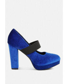 Синие женские туфли на каблуке London Rag
