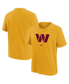 Nike big Boys Gold Washington Commanders Team Logo T-shirt