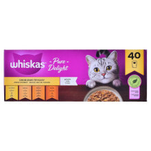 Нежный влажный корм для кошек Whiskas Pure Delight с курицей, индейкой, уткой и птицами 40 x 85 г купить онлайн