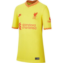 Детские футболки и майки для мальчиков Мужская спортивная футболка желтая с надписью Nike Liverpool FC 2021/22 Stadium Third Jr DB6246 704 jersey