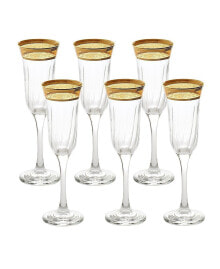 Lorren Home Trends flute Set of 6 Melania Collection