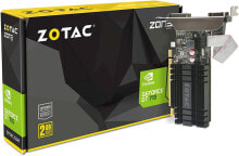 Видеокарты видеокарта Zotac GeForce GT 710 PCIe x1, 1 ГБ DDR3, 64 бит, 954 МГц, 1,6 ГГц, DVI-D, HDMI, VGA ZT-71304-20L
