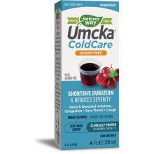 Витамины и БАДы от простуды и гриппа Nature's Way Umcka ColdCare Syrup Успокаивающий виноградный сироп от заложенности в носу боли в горле для взрослых и детей 120 мл