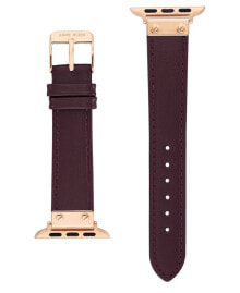 Anne Klein women's Purple Genuine Leather Band Compatible with 38/40/41mm Apple Watch