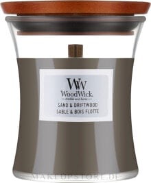 Duftkerze im Glas Sand & Driftwood - WoodWick Hourglass Candle Sand & Driftwood