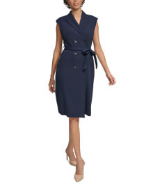 Calvin Klein women's Notch-Collar Sleeveless Blazer Dress