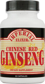Женьшень imperial Elixir Chinese Red Ginseng Китайский красный женьшень 500 мг 50 капсул