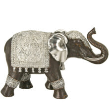 Decorative Figure Alexandra House Living Black Silver Plastic Elephant 31 x 23 x 16 cm