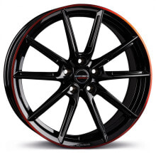 Колесный диск литой Borbet LX black glossy rim red 8x19 ET50 - LK5/112 ML57.1