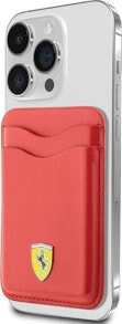 Ferrari Ferrari Wallet Card Slot FEWCMRSIR czerwony/red MagSafe Leather 2023 Collection NoSize