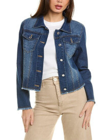 Купить женские пальто Pascale La Mode: Pascale La Mode Frayed Denim Jacket Women's Blue Xs