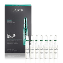 BABOR Active Night, Aufbauende Serum Ampullen für das Gesicht, Für eine verbesserte Hautregeneration, Vegane Formel, Ampoule Concentrates, 7 x 2 ml