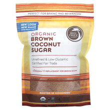Сахар биг Три Фармс, Органический коричневый кокосовый сахар, 1 фунт (454 г)