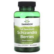 Растительные экстракты и настойки swanson, Full Spectrum Schizandra Berries, 525 mg, 90 Capsules
