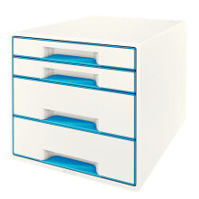 Лотки для бумаги leitz WOW Cube файловая коробка/архивный органайзер Полистирол Синий, Белый 52132036