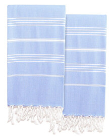 Linum Home textiles Lucky Pestemal Pack of 2 100% Turkish Cotton Beach Towel