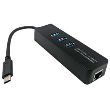 EUROCONNEX 0330 USB-C 3.1 To RJ45/USB-A 3.0 1x3 adapter