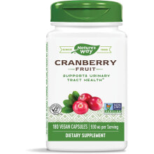 Растительные экстракты и настойки Nature's Way Cranberry Fruit Растительный экстракт ягод клюквы для поддержки мочевыделительной системы 180 жевательных капсул