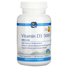 Vitamin D3 5000, Orange, 5,000 IU, 120 Soft Gels