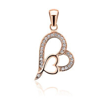 Кулоны и подвески charming bronze heart pendant with zircons PT10R
