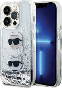 Karl Lagerfeld Etui Karl Lagerfeld KLHCP14LLDHKCNS Apple iPhone 14 Pro hardcase Liquid Glitter srebrny/silver