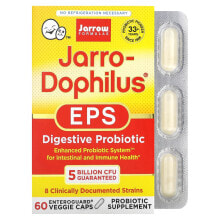 Пребиотики и пробиотики jarrow Formulas, Jarro-Dophilus EPS, пищеварительный пробиотик, 5 миллиардов, 60 растительных капсул Enteroguard