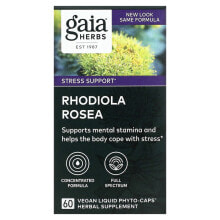 Растительные экстракты и настойки gaia Herbs, Rhodiola Rosea, 60 Vegan Liquid Phyto-Caps