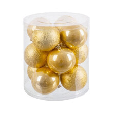 Christmas Baubles Gold Golden Plastic Ø 8 cm 19,5 X 19,5 X 22 CM (12 Units)