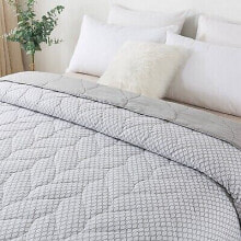 King Waverly Reversible Print Cotton Down Alternative Bed Blanket - St. James