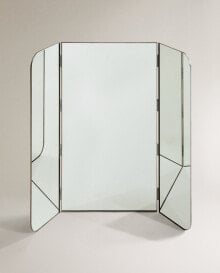 Metal triptych mirror