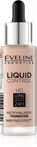 Eveline Liquid Control HD LOng Lasting Formula Mattifying Drops Foundation Стойкая матирующая тональная основа 32 мл