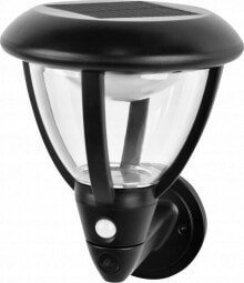 Kinkiet ECOLIGHT2 Oprawa solarna Ecolight SOE-3 EC20117 kinkiet zewnętrzny oprawa ścienna 1x0.55W LED 4000K czarna