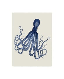 Trademark Global fab Funky Blue Octopus on Cream E Canvas Art - 19.5