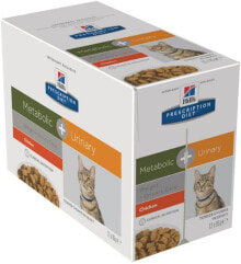 Влажный корм для кошек Hill's, Verschreibung Diet Feline Metabolic + Urinary, кусочки в соусе, для взрослых с заболеваниями мочевыводящих путей,  12 x 85 г