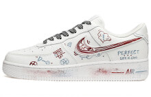 【定制球鞋】 Nike Air Force 1 Low 07 空军一号 二次元 艺术涂鸦 低帮 板鞋 男款 白蓝红 / Кроссовки Nike Air Force 1 Low 07 CW2288-111