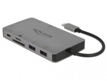 Enclosures and docking stations for external hard drives and SSDs 87735 - Wired - USB 3.2 Gen 1 (3.1 Gen 1) Type-C - Grey - SD - SDHC - SDXC - 3840 x 2160 pixels - 110 mm