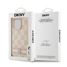 DKNY Dkhcp15LpcptsSP iPhone 15 Pro 6.1 Leather Checke Mono Pattern&Printed Stripes phone case