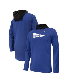 Nike big Boys Royal Kentucky Wildcats Sideline Performance Long Sleeve Hoodie T-shirt