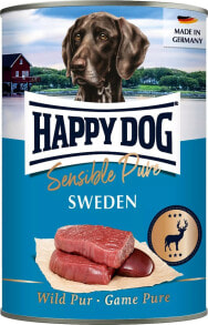 Купить влажные корма для собак Happy Dog: Happy Dog PUSZKA dla psa - Sweden (dziczyzna) 400g