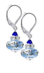 Ювелирные серьги Beautiful earrings Triple Blue 2 made of Lampglas ECU34 pearls