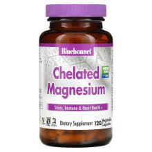 Магний Bluebonnet Nutrition, хелатный магний, 120 растительных капсул