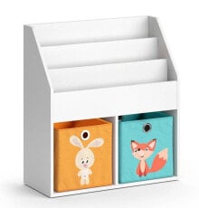 Bücherregal „Luigi“ Weiß mit 2 Faltboxen