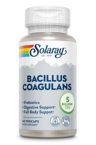 Витамины и БАДы для пищеварительной системы Solaray Bacillus Coagulans Бактерии бациллус коагуланс 2,5 млрд КОЕ 60 вегетарианских капсул
