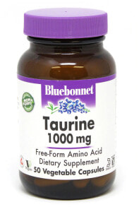 Аминокислоты bluebonnet Nutrition Taurine Таурин в свободной форме - 1000 мг 50 растительных капсулы
