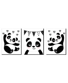 Big Dot of Happiness party Like a Panda Bear - Wall Art Room Decor - 7.5 x 10 inches Set of 3 Prints