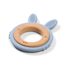 BABYONO Bunny Wooden And Silicone Teether