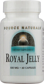 Прополис и пчелиное маточное молочко Source Naturals Royal Jelly Пчелиное маточное молочко 500 мг 60 капсул