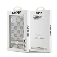 DKNY Dkhmn61Hcptse iPhone 11XR 6.1 Bezowy Iml Checke Mono Pattern&Printed Stripes phone case